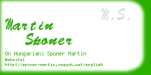 martin sponer business card